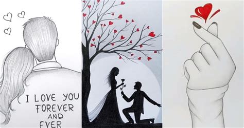 How to Easily Draw Lovers from the Heart ️ .